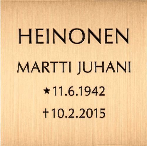 Levylle kaiverrettu laatta n:o 4