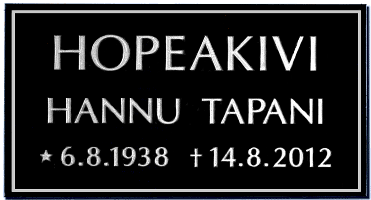 Levylle kaiverrettu laatta n:o 3