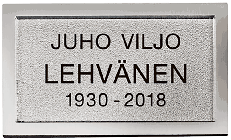 Valettu laatta, kehys koholla n:o 3