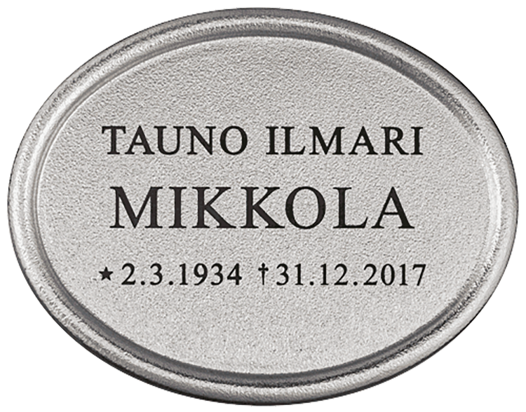 Valettu soikea laatta pyöristetty kehys koholla n:o 3