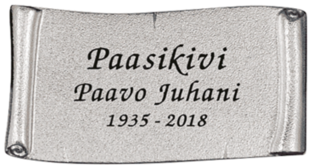 Valettu pergamenttilaatta kaiverretulla tekstillä n:o 4